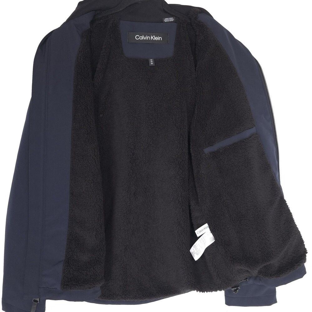 Calvin Klein New Men’s Jacket MEDIUM Sherpa Lined Infinite Soft Shell True NAVY - Picture 10 of 16